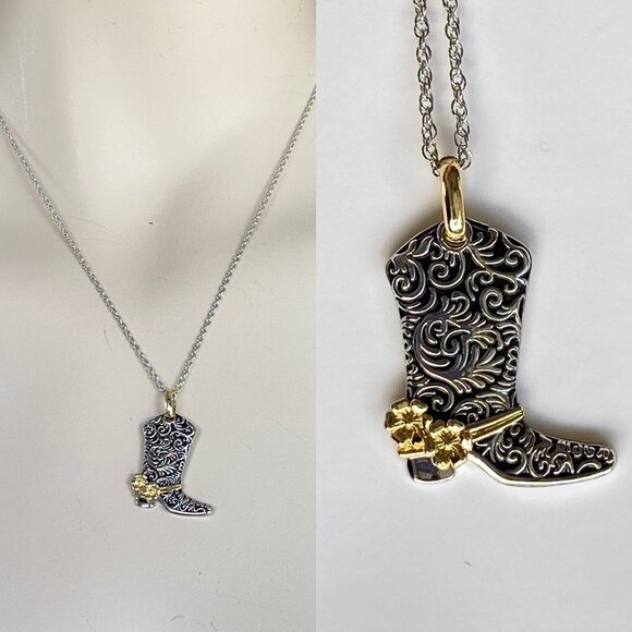 FAC Cowgirl Boot Glam Necklace 18"NWT - Picture 1 of 9